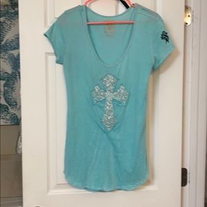 Velvet stone cross tshirt